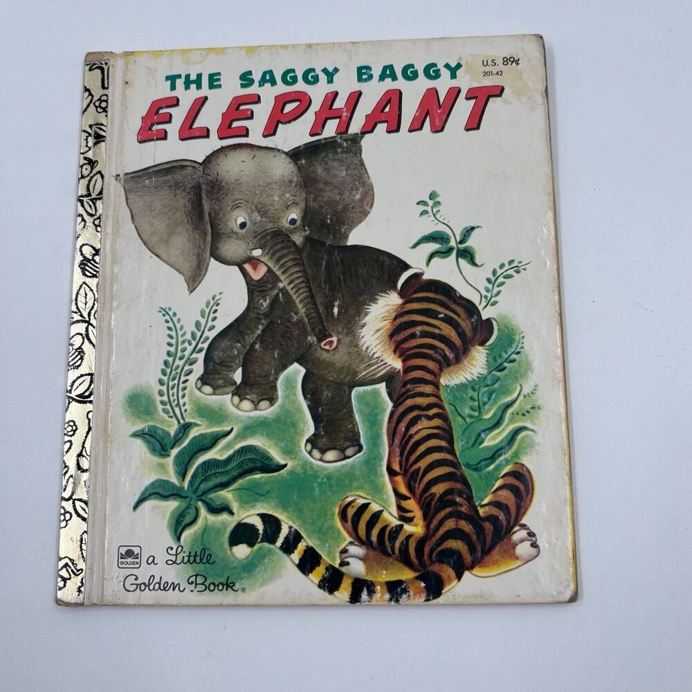 Vintage The Saggy Baggy Elephant Little Golden Book Hardcover Gustaf Tenggren